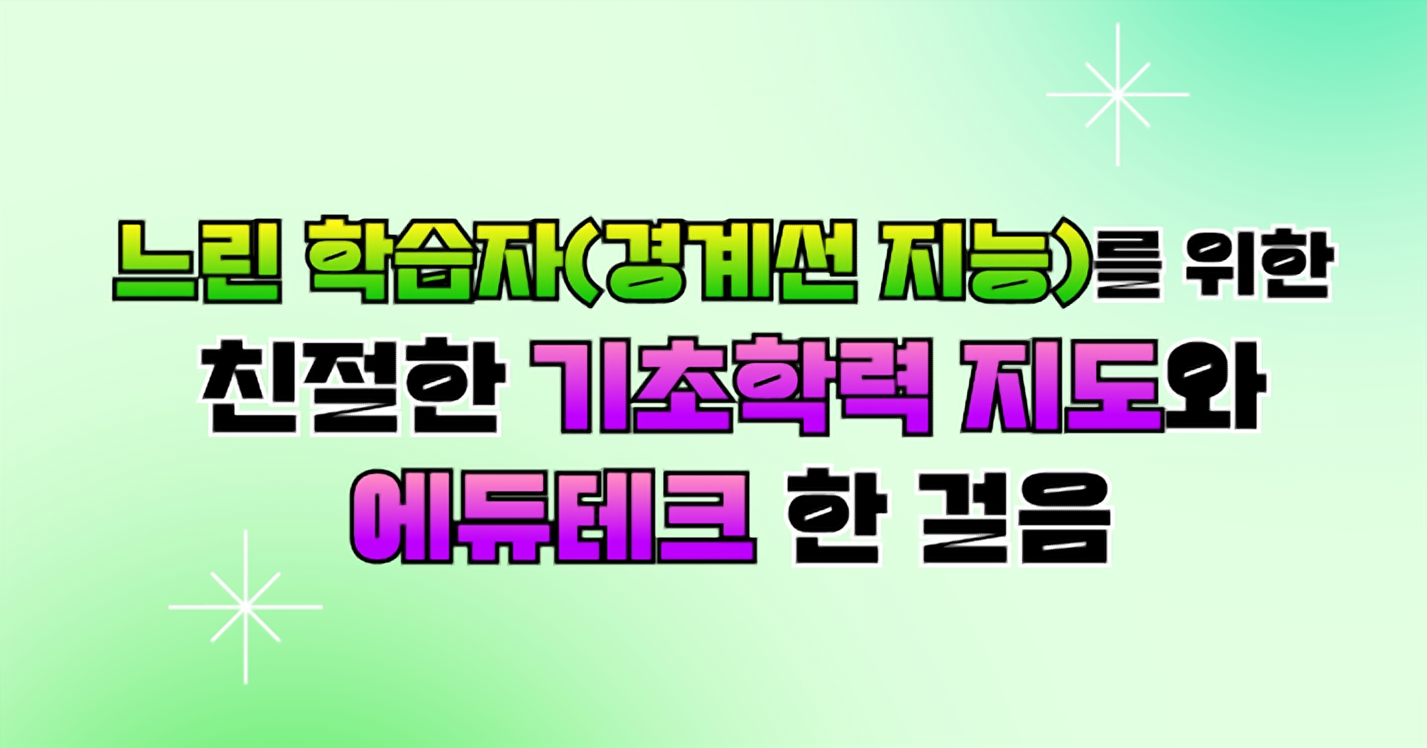 느린학습자를 위한 친절한 기초학력제도와 에듀테크 한 걸음